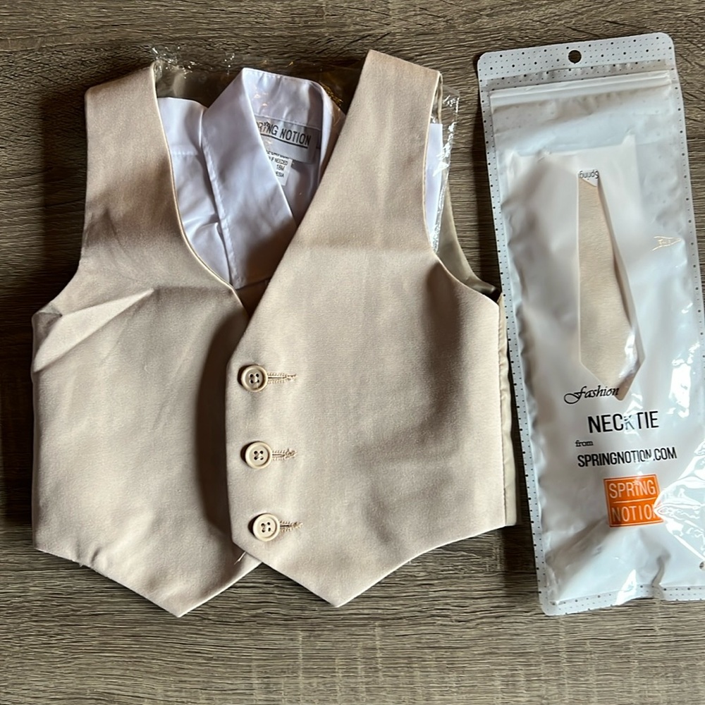 18 month Boys vest, button down and tie